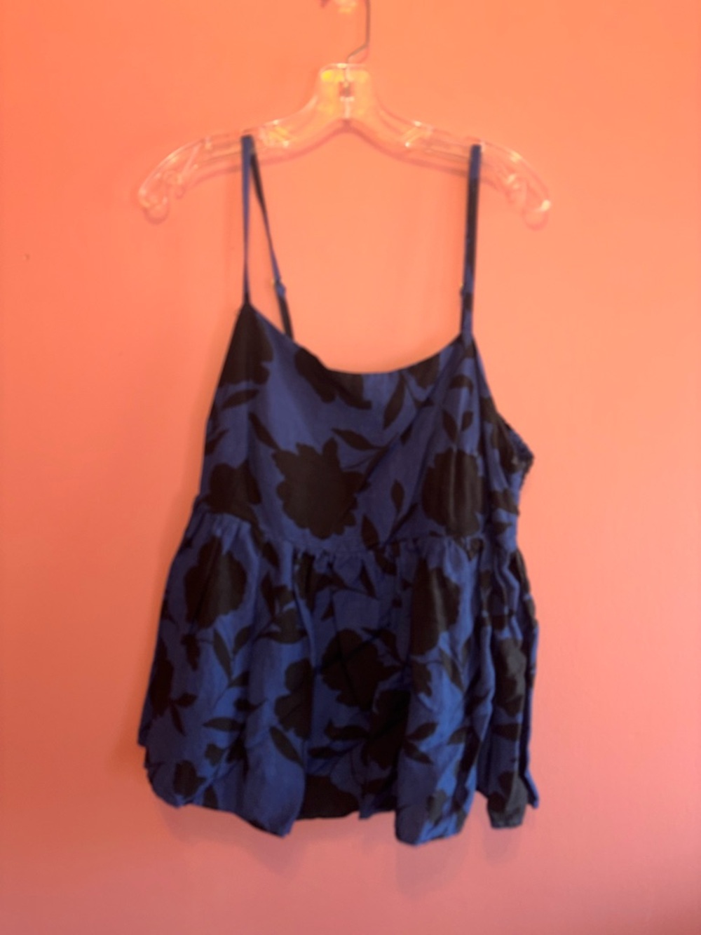 kate spade Blue and Black Floral Spaghetti-Strap Tank